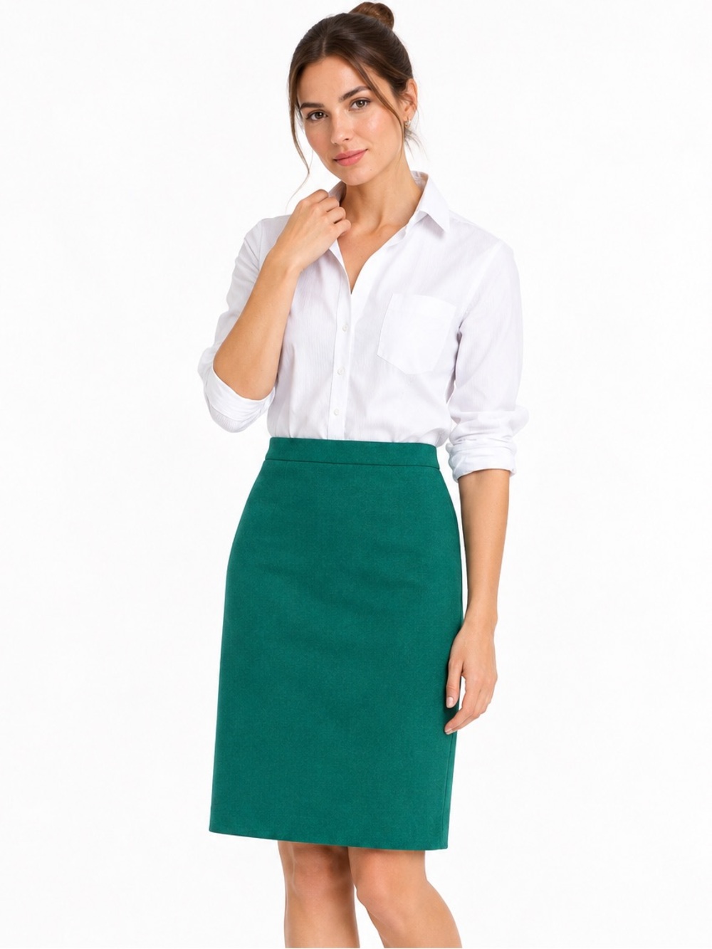 J.Crew Wool Blend Pencil Skirt Turquoise Green Lined Workwear Size 6
